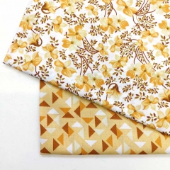Baumwollstoff Dreiecke, ockergelb braun wei� hellgelb