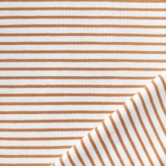 Jersey Stoff Streifen, karamell braun wei�