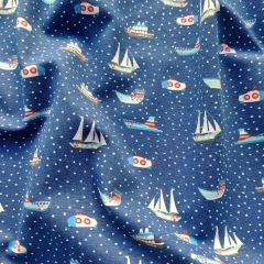 Jerseystoff Segelbotte Uboote, dunkelblau