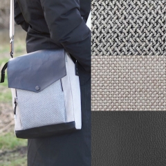 Outdoorstoff Teflon Kreuzmuster Weave, schwarz natur