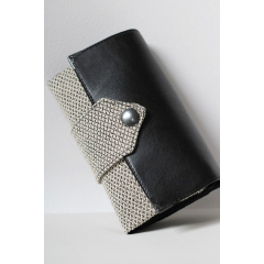 Outdoorstoff Teflon Kreuzmuster Weave, schwarz natur