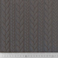 Jacquardjersey Stoff Zopfmuster,�graubraun (schlamm)