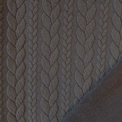 Jacquardjersey Stoff Zopfmuster,�graubraun (schlamm)