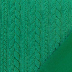 Jacquardjersey Stoff Zopfmuster,�gr�n