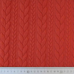 Jacquardjersey Stoff Zopfmuster,�rotbraun