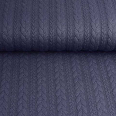 Jacquardjersey Stoff Zopfmuster,�dunkelblau