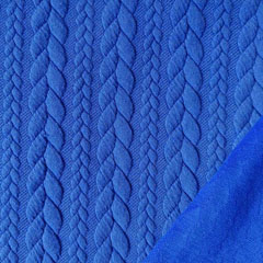 Jacquardjersey Stoff Zopfmuster,�kobaltblau