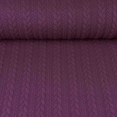 Jacquardjersey Stoff Zopfmuster,�violett (helle Pflaume)