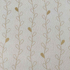 Dekostoff Retrobl�tter Ranken Gold Metallic Glitzer, cremewei�