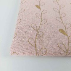 Dekostoff Retrobl�tter Ranken Gold Metallic Glitzer, rosa