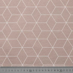 Dekostoff W�rfelmuster grafisches Muster, wei� beige