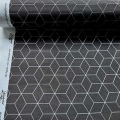 Dekostoff W�rfelmuster grafisches Muster, wei� schwarz