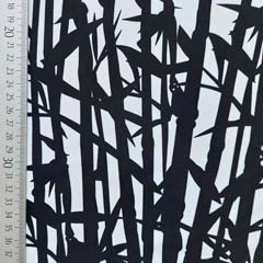 Badeanzugstoff Funktionsjersey Stengel Bl�tter, schwarz wei�