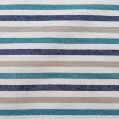 Dekostoff Streifen 1 cm, beige petrol dunkelblau wei�