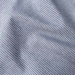 Dekostoff Streifen schmal recycled, natur jeansblau