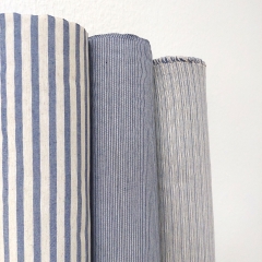Dekostoff Streifen schmal recycled, natur jeansblau
