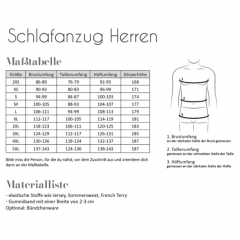 Papierschnittmuster SCHLAFANZUG HERREN Fadenk�fer