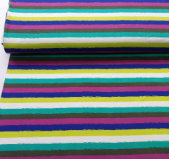 Jerseystoff Streifen, petrol khaki violett kobaltblau