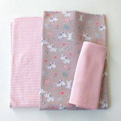 STOFFPAKET Jerseystoff Zebra Streife rosa taupe