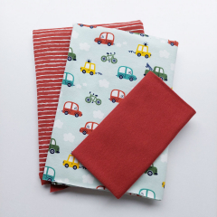 STOFFPAKET Jerseystoff Autos Wolken Retro Streifen, terracotta hellmintgr�n