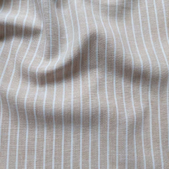 Halbleinen Leinen Baumwolle Streifen, wei� beige