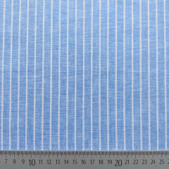 Halbleinen Leinen Baumwolle Webware Streifen, wei� hellblau