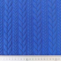 Jacquardjersey Stoff Zopfmuster,�kobaltblau B-WARE