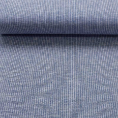 Halbleinen Leinen Baumwolle schmale Streifen, wei� dunkel jeansblau