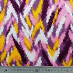 Viskose Jerseystoff Zickzack, lila gelb
