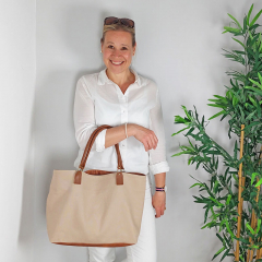Taschenhenkel Kunstleder 63,5 cm eckig zum Ann�hen, Havanna braun (mittelbraun)