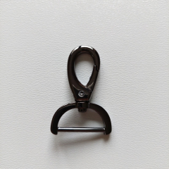 Karabinerhaken Metall 2,6 cm hochwertig hochgl�nzend, gunmetal