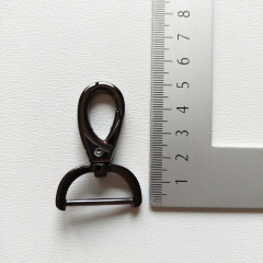 Karabinerhaken Metall 2,6 cm hochwertig hochgl�nzend, gunmetal