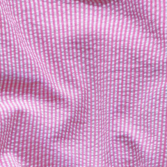 Seersucker Stoff Streifen, pink wei�