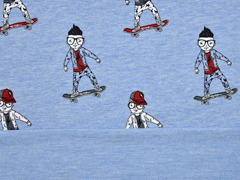 Sweatstoff French Terry Skateboarder Stenzo, hellblau meliert