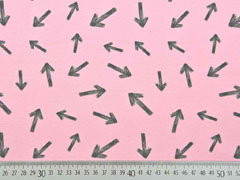 Bio-Jerseystoff Stenzo Pfeile, grau rosa