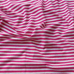 Jerseystoff Streifen 5 mm Garn gef�rbt, pink wei�