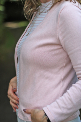 Jerseystoff Streifen, hellaltrosa wei�
