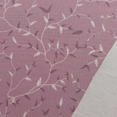 Dekostoff Leinenlook Zweige, lila creme mauve