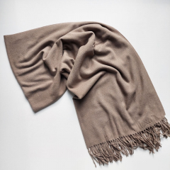 Kaschmir Wollschal Cashmere Woolblend uni, taupe