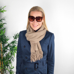 Kaschmir Wollschal Cashmere Woolblend uni, taupe