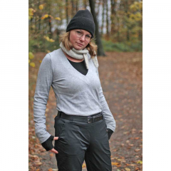Strickstoff Glattstrick weich d�nn, grau meliert