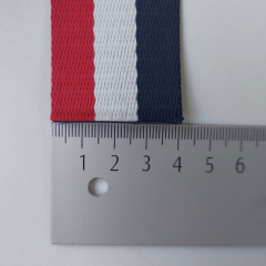 Gurtband Streifen 38 mm, dunkelblau rot wei�