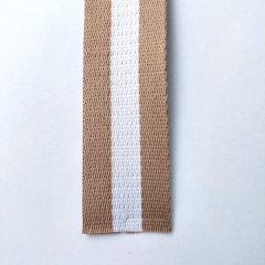 Gurtband Streifen 38 mm, beige wei� beige