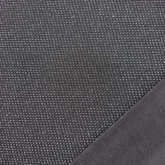 Jerseystoff Punkte Glitzer Foliendruck, silber schwarz