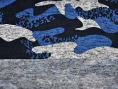 RESTST�CK 32 cm Strickstoff Camouflage angeraut, blau