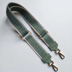 Taschengurt Taschenriemen grafisches Muster 3D- ecrue mintgr�n-mintgr�n -gold Schnallen