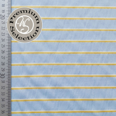 Baumwollstoff Querstreifen gelb wei� hellblau Albini- Made in Italy