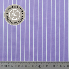 RESTST�CK 39 cm Baumwollstoff wei� L�ngsstreifen helllila Piumino Feeling Albini - Made in Italy