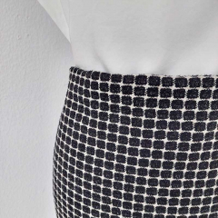 Boucle Stoff Quadrate, cremewei� schwarz
