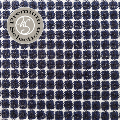 Boucle Stoff Quadrate, cremewei� schwarz dunkelblau